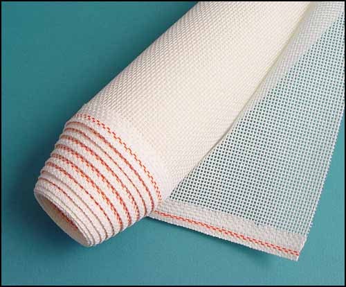 SOFT IVORY, Mono Deluxe Needlepoint Canvas, 18 mesh, 1 yard, Orange Line by  Zweigart