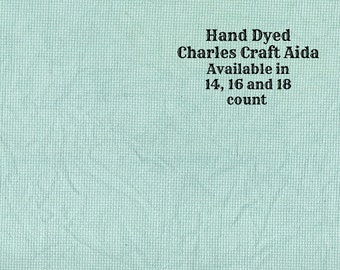 Verdigris Aida (CC-DDA-47) ~ Hand Dyed DMC/Charles Craft Cross Stitch Fabric from Vintage NeedleArts