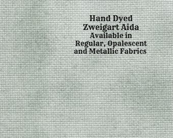 Sage Aida (Z-BDA-91) Hand Dyed Zweigart Cross Stitch Fabric from Vintage NeedleArts ~ available in regular, opalescent and metallic Aida