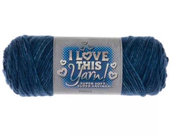 I Love This Yarn Print (Night Blue) ~ super soft machine washable 100% acrylic