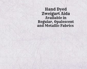 Lavender Lilacs Aida (Z-DDA-6) Hand Dyed Zweigart Cross Stitch Fabric from Vintage NeedleArts ~ available in regular, opalescent & metallic