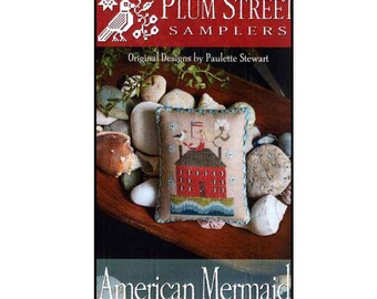 PAPER CHART - American Mermaid from Plum Street Samplers - cross stitch design