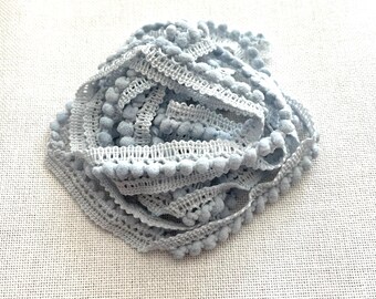 Misty Morning Mini Pom Pom Trim (MPP-70) by Vintage NeedleArts ~ hand-dyed 2 continuous yards