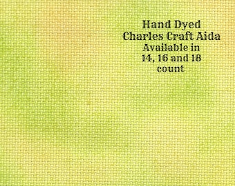 Lizard Juice Aida (CC-BDA-25-27-PT) ~ Hand Dyed Dmc/Charles Craft Cross Stitch Fabric from Vintage NeedleArts