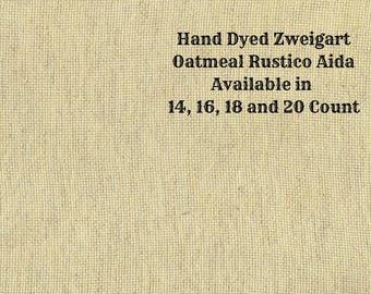 Honey Bee Rustic Aida (OR-DDA-5) ~ Hand Dyed Zweigart Oatmeal Rustico Cross Stitch Fabric from Vintage NeedleArts