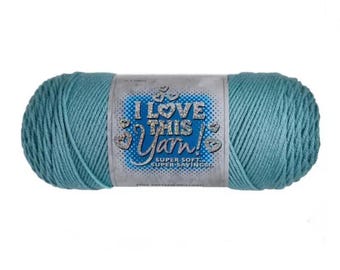 I Love This Yarn! (Sea Blue) ~ super soft machine washable 100% acrylic
