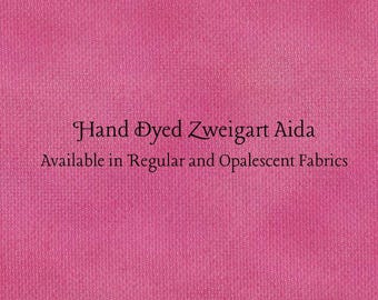 Raspberry Smash Aida (Z-BDA-107) Hand Dyed Zweigart Cross Stitch Fabric