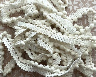 Tickle Me Taupe Mini Pom Pom Trim (MPP-117) by Vintage NeedleArts ~ hand-dyed 2 continuous yards