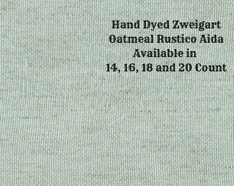 Bahama Mama Rustic Aida (OR-DDA-58) ~ Hand Dyed Zweigart Oatmeal Rustico Cross Stitch Fabric from Vintage NeedleArts