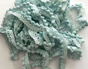 Mermaid's Tail Mini Pom Pom Trim (MPP-87) by Vintage NeedleArts ~ hand-dyed 2 continuous yards