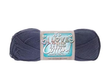 I Love This Cotton! Yarn (Dark Denim) ~ soft machine washable 100% cotton yarn amigurumi crochet knitting