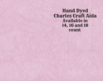 Tea Rose Aida (CC-DDA-65) ~ Hand Dyed DMC/Charles Craft Cross Stitch Fabric from Vintage NeedleArts