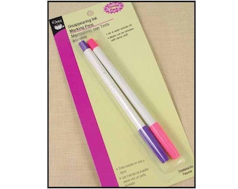 Dritz Disappearing Ink Marking Pens - Pack of two Air and water soluble. Use to transfer pattern markings, needlecraft and quilting designs