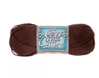 I Love This Cotton! Yarn (Brown) ~ soft machine washable 100% cotton