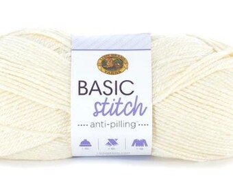 Lion Brand Basic Stitch Anti-Pilling Yarn (Ecru) ~ 4 medium worsted weight 100% acrylic machine washable