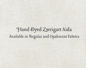 Oyster Beige Aida (Z-BDA-14) Hand Dyed Zweigart Cross Stitch Fabric