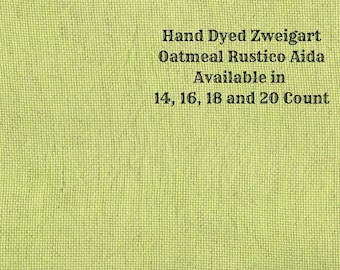 Gremlin Rustic Aida (OR-DDA-27) ~ Hand Dyed Zweigart Oatmeal Rustico Cross Stitch Fabric from Vintage NeedleArts