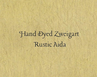 Olde Gold Rustic Aida (OR-DDA-13) ~ Hand Dyed Zweigart Oatmeal Rustico Cross Stitch Fabric