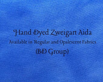 Electric Blue Aida (Z-BDA-114) Hand Dyed Zweigart Cross Stitch Fabric