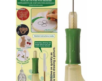 Embroidery Stitching Tool for Punch Needle Embroidery - three ply needle and threader