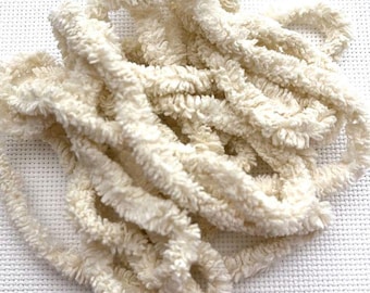 White Chocolate Mocha Petite Chenille Trim (PC-66) by Vintage NeedleArts ~ hand dyed 2 continuous yards
