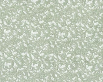 FAT QUARTER ~ Christmas Holly Embossed Cotton (Sherwood Forest) ~ Hand Dyed Fabric from Vintage NeedleArts 18x22 inches
