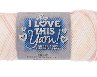 I Love This Yarn! (Fuzzy Slippers) ~ super soft machine washable 100% acrylic variegated pink peach cream