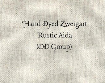 Vanilla Rustic Aida (OR-DDA-90) ~ Hand Dyed Zweigart Oatmeal Rustico Cross Stitch Fabric