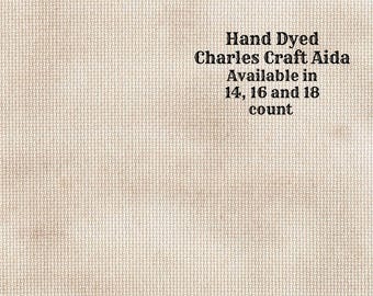 Beige Aida (CC-BDA-97) ~ Hand Dyed DMC/Charles Craft Cross Stitch Fabric from Vintage NeedleArts