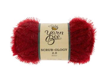 Yarn Bee Scrub-ology 2.0 Yarn (Red) ~ perfect for creating dish scrubbers/scrubbies of various shapes and sizes.