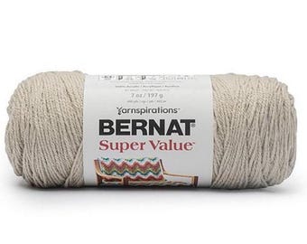 Bernat Super Value Yarn (Sand Dune) ~ soft machine washable easy-care 100% acrylic
