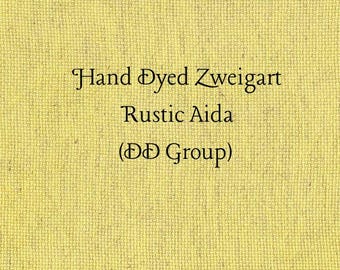 Tweety Bird Yellow Rustic Aida (OR-DDA-55) ~ Hand Dyed Zweigart Oatmeal Rustico Cross Stitch Fabric