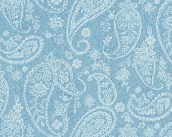 SHORT CUT Paisley Embossed Cotton (Bermuda Bay) ~ Hand Dyed Fabric from Vintage NeedleArts