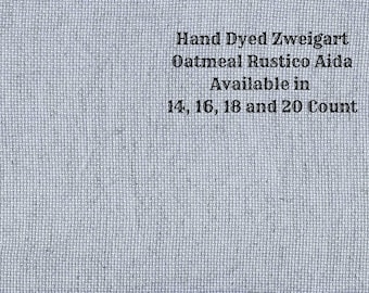 Moonlight Bay Rustic Aida (OR-DDA-111) ~ Hand Dyed Zweigart Oatmeal Rustico Cross Stitch Fabric from Vintage NeedleArts