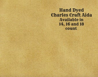Olde Gold Aida (CC-BDA-13) ~ Hand Dyed DMC/Charles Craft Cross Stitch Fabric from Vintage NeedleArts