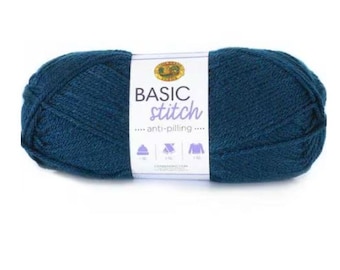 Lion Brand Basic Stitch Anti-Pilling Yarn (Steel Blue) ~ 4 medium worsted weight 100% acrylic machine washable