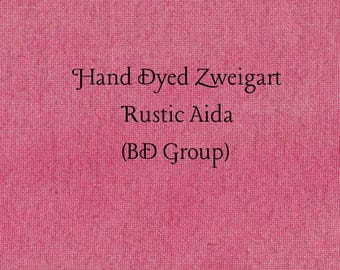 Peony Rustic Aida (OR-BDA-51) ~ Hand Dyed Zweigart Oatmeal Rustico Cross Stitch Fabric