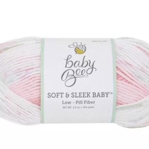 Baby Bee Soft & Sleek Baby Yarn (XOXO) ~ super soft machine washable 100% low pill acrylic Yarn Bee