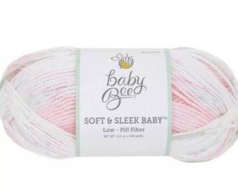 Baby Bee Soft & Sleek Baby Yarn (XOXO) ~ super soft machine washable 100% low pill acrylic Yarn Bee