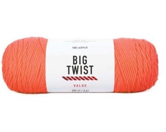 Big Twist Value Yarn (Coral) ~ 100% worsted acrylic super soft machine washable super soft