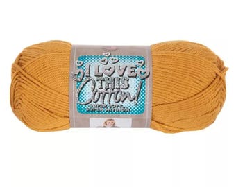I Love This Cotton! Yarn (Gold) ~ soft machine washable 100% cotton