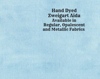 Summer Sky Aida (Z-BDA-88) Hand Dyed Zweigart Cross Stitch Fabric from Vintage NeedleArts ~ available in regular, opalescent & metallic Aida