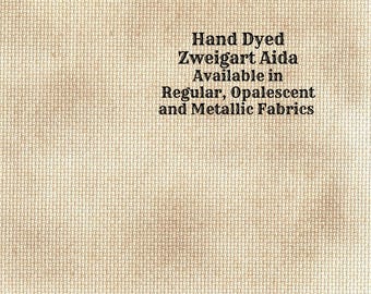 Toffee Aida (Z-BDA-56-81) Hand Dyed Zweigart Cross Stitch Fabric from Vintage NeedleArts ~ available in regular, opalescent & metallic Aida