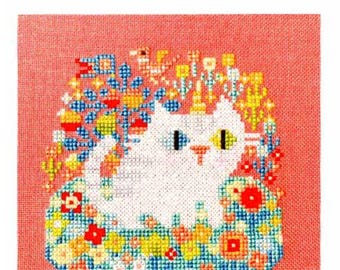 PAPER CHART - The Lady and the Caticorn from Barbara Ana Designs - cross stitch design