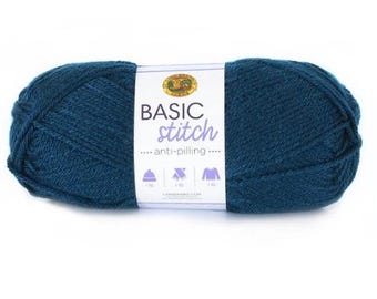 Lion Brand Basic Stitch Anti-Pilling Yarn (Steel Blue) ~ 4 medium worsted weight 100% acrylic machine washable