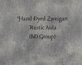 Smoky Shadows Rustic Aida (OR-BDA-1-67-PT) ~ Hand Dyed Zweigart Oatmeal Rustico Cross Stitch Fabric