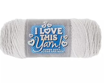 I Love This Yarn! (Light Gray) ~ super soft machine washable 100% acrylic