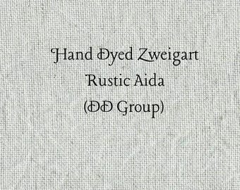Glacier Rustic Aida (OR-DDA-93) ~ Hand Dyed Zweigart Oatmeal Rustico Cross Stitch Fabric