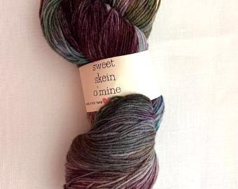 Sweet Skein O'Mine Hand Dyed Sock Yarn ~ Color St. John inspired by the northern lights in Nova Scotia ~ 80/20 Superwash/Merino/Nylon