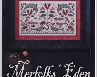 PAPER Cross Stitch Chart - Merfolks Eden from Plum Street Samplers